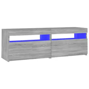 Berkfield TV Cabinet with LED Lights Grey Sonoma 120x35x40 cm