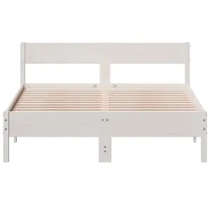 Berkfield Bed Frame without Mattress White 120x190 cm Small Double Solid Wood Pine