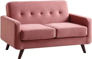 Clarence 2-Seater Sofa In Blush Pink Velvet - Daals - Sofas