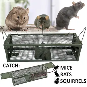 Rat Squirrel Trap Heavy Duty Metal Humane Vermin Mouse Rodent Cage Pest Catcher