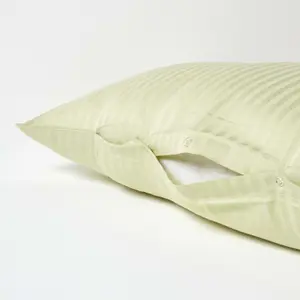 Homescapes Sage Green Egyptian Cotton Super Soft V Shaped Pillowcase 330 TC