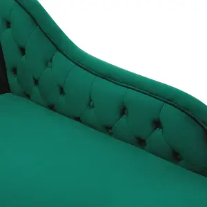 Left Hand Chaise Lounge Velvet Green NIMES