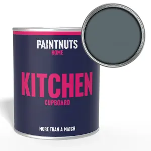 PaintNuts Solid Wood Laminated Kitchen Units Cupboard Cabinet Door Gloss Paint - Blue Grey - 250ml (RAL7031)