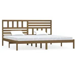 Berkfield Bed Frame Honey Brown Solid Wood Pine 200x200 cm