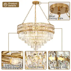 Jauregui 15 - Light Crystal Chandelier Gold