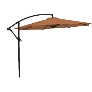 SunDaze 3M Coffee Cantilever Garden Banana Parasol with Adjustable Crank Patio Shade