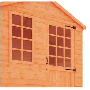 INSATLLED - 6ft x 8ft (1.75m x 2.35m) Horsforth Wooden Classic T&G APEX Summerhouse (12mm T&G Floor + Roof) (6 x 8) (6x8)