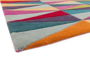 Funk Triangles Rug Multi Colour Rug 170x240cm for the Living Room