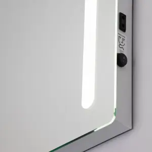 Litecraft Leith Chrome LED Bathroom Mirror Wall Light with Shaving Socket