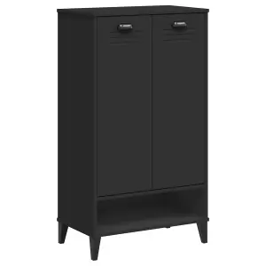 Shoe Cabinet VIKEN Black Solid Wood Pine