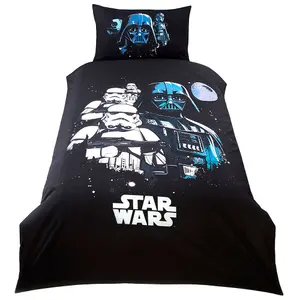 Star Wars Dark Side Duvet Set Black/White/Blue (Single)