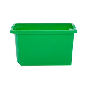 Wham 4x Stack & Store 30L Green Plastic Storage Boxes. Home, Office, Classroom, Playroom, Toys, Books. L45.5 x W35 x H25cm