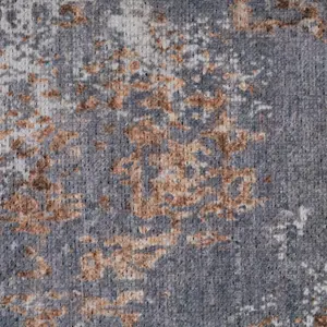 Silver Gold Metallic Distressed Abstract Anti Slip Washable Runner Rug 60x240cm