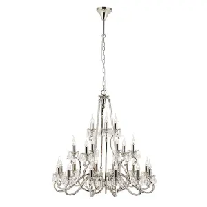 Luminosa Oksana 21 Light Chandelier Polished Nickel Plate Finish, E14