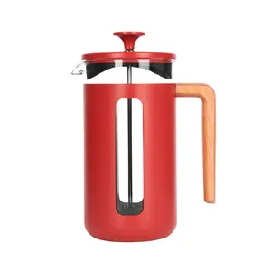 2pc Cafetière Set with Pisa 8-Cup Red Cafetière and Stainless Steel Coffee Measuring Scoop