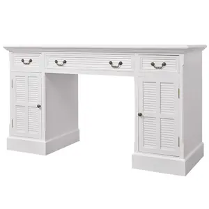 Berkfield Double Pedestal Desk White 140x48x80 cm