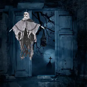 Hanging Ghost Skeleton Halloween Decor 90cm Chain Spooky Prop with Chained Arms