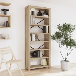 Berkfield 7-Tier Bookcase 80x30x200 cm Solid Wood Acacia