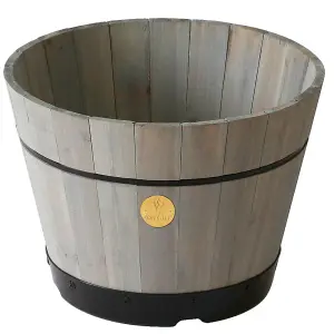 VegTrug Wooden Barrel Planter - Medium Build-a-Barrel Kit Grey Wash