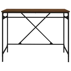 Berkfield Desk Brown Oak 100x50x75 cm Engineered Wood and Iron