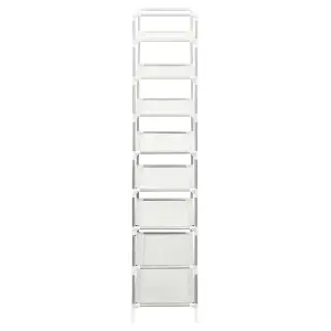 Shoe Rack with 8 Shelves Metal and Non-woven Fabric Silver