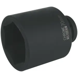 70mm Chromoly Forged Deep Impact Socket - 1 Inch Drive for Heavy-Duty Use