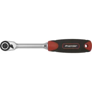 Compact 72-Tooth Ratchet Wrench with Soft Grip Handle - 1/4" Drive for Precision Work