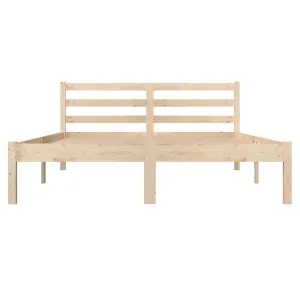 Berkfield Bed Frame Solid Wood Pine 135x190 cm Double