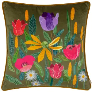 Wylder House of Bloom Celandine Piped Feather Filled Cushion