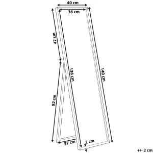 Beliani Scandinavian Standing Mirror TORCY Silver