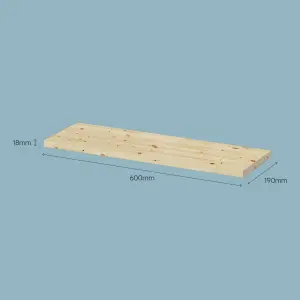 GoodHome Modular Rectangular Floating shelf (L)60cm x (D)19cm