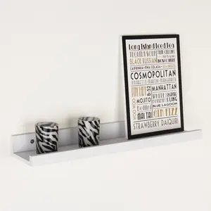 Display Floating Shelf Kit White / 4.6cm H x 58cm W x 10cm D