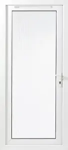 Unglazed White uPVC External Back door, (H)2060mm (W)840mm