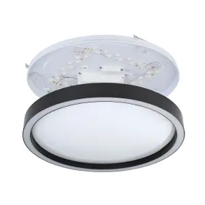 EGLO Montemorelos-Z Black Aluminium Modern Smart Control, Colour Changing Ceiling Light, (D) 42cm