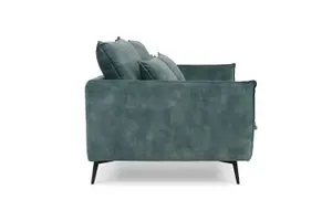 Waterloo 3 Seater Velvet Sofa, Petrol Blue Velvet