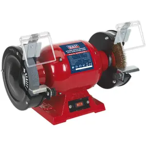 Powerful 150mm Bench Grinder with Wire Wheel - 370W Induction Motor for Efficient Grinding