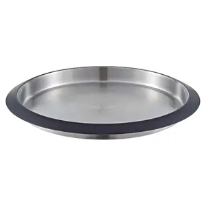 Buckingham Stainless Steel Round Serving / Bar Tray 35 cm , black border finish