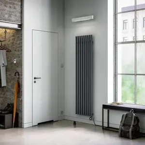 Terma 230V 1kW Modern Grey Smart Vertical Oil-filled radiator