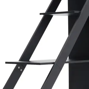 4 Tier Triangle Ladder Shelf Bookcase Cabinet Bookshelf Narrow Storage Display Rack Black