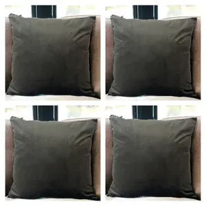 Nayelee Square Throw Pillow Cover (Set of 4) Dark Grey