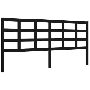 Berkfield Bed Frame with Headboard Black 200x200 cm Solid Wood