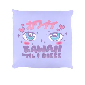 Grindstore Kawaii Til I Dieee Filled Cushion Lilac (One Size)