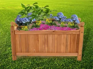 Contemporary Wooden Garden Planter - Medium