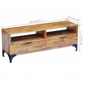 Berkfield TV Stand Mango Wood 120x35x45 cm