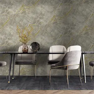 Holden Decor Portoro Marble Grey Gold Wallpaper Metallic Paste The Wall