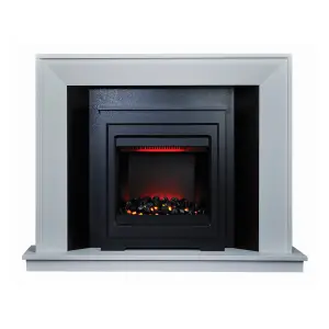 Mayford White MDF Electric LED electric fire suite