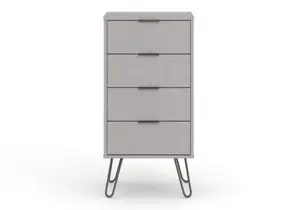 Core Products Augusta Grey Industrial 4 drawer narrow chest