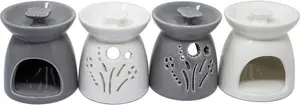 Set Of 2 Home Ceramic Oil Burner Melts Tea Light Candle Gift Aroma Flower 9cm