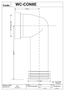 McAlpine WC-CON8E 90 degree Bend Adjustable Length Extended Inlet Rigid WC Connector