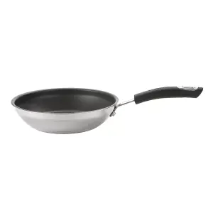 Circulon Total Black Round Stainless Steel Non-Stick Frying Pan Set 20 & 28cm Twin Pack